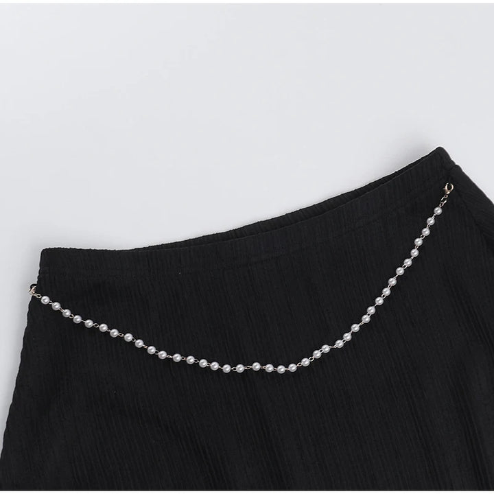 Vacation Beading Mini Skirt Sets For Women Y2K Sexy Backless Cropped Halter Vest Hip Package Short Skirts Beach 2 Pieces Outfits - Vogue Vista UK