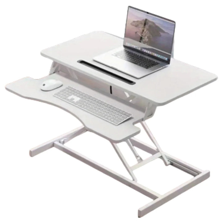 Rocelco 32" Dual Monitor Riser - Height Adjustable Standing Desk Converter with Pneumatic Lift and Keyboard Tray - Vogue Vista UK