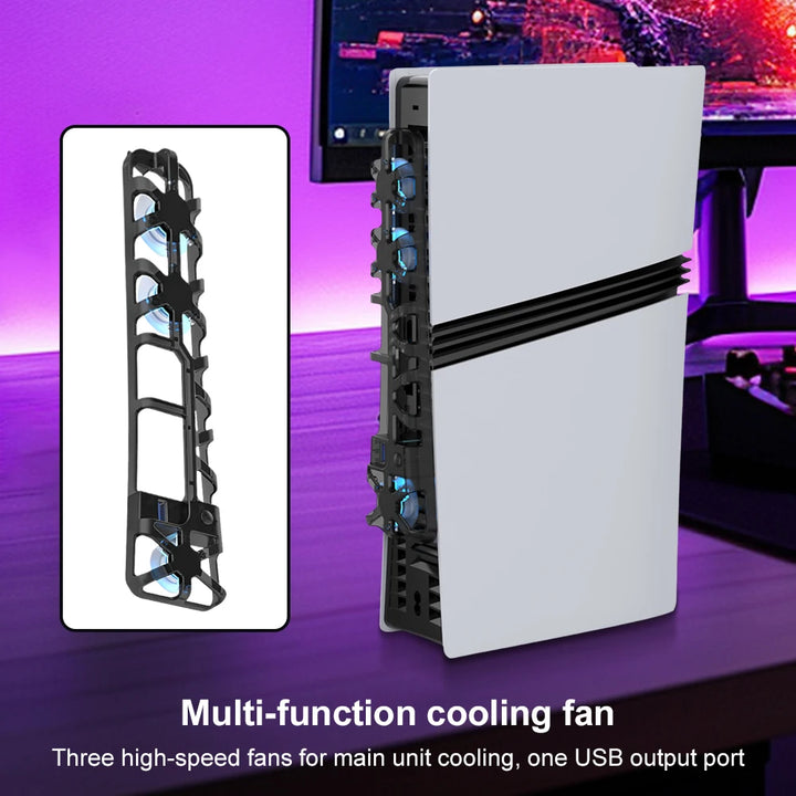 External Quiet Vertical Cooling Fan For PS5 Pro Radiator Efficient - Vogue Vista UK
