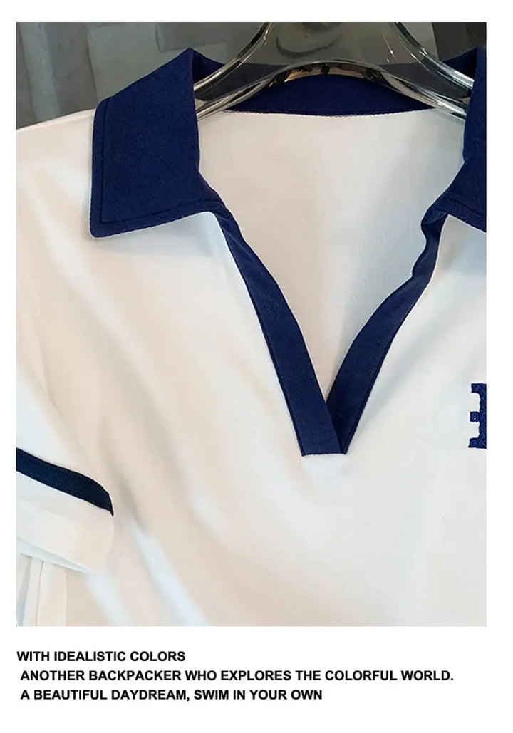 Sports and Leisure Suit Women's Summer Short Sleeved Wide Lapel Loose and Stylish Two-piece Set Juicy Corture Tracksuitpant Sets - Vogue Vista UK