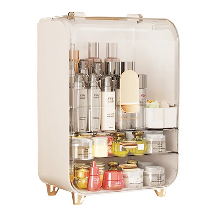 Dressing table cosmetics storage box household dustproof large capacity skin care products storage rack transparent storage cabi - Vogue Vista UK