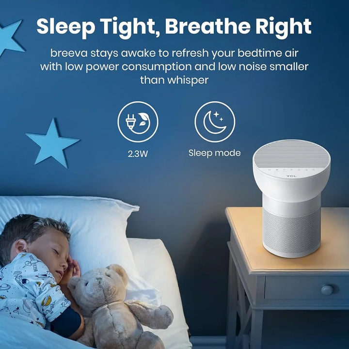 TCL Breeva A2 Smart Air Purifier with 4-Stage Clean, True HEPA (H13), Quiet - Vogue Vista UK