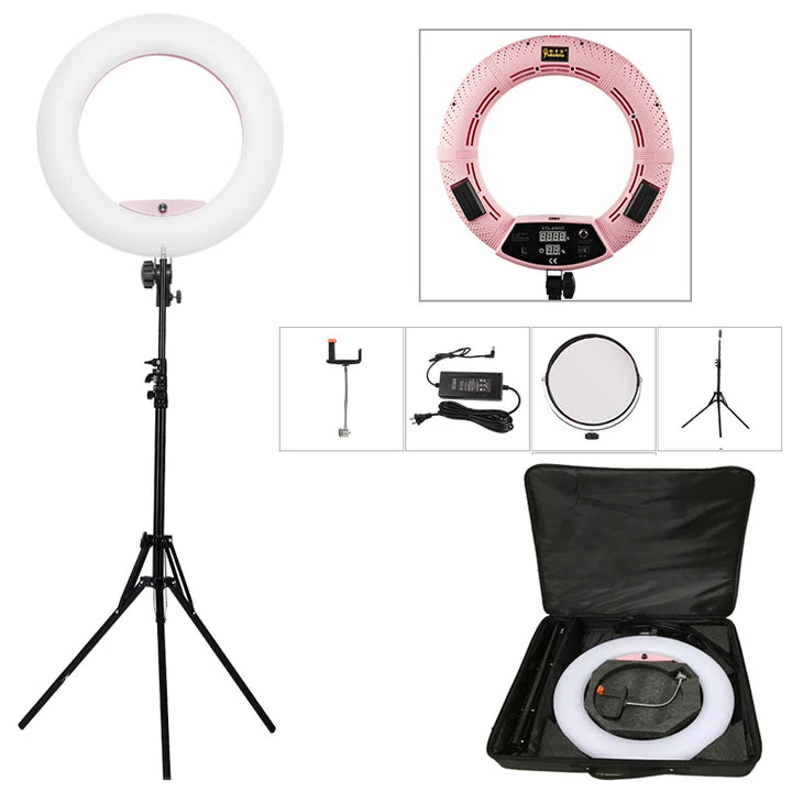 Yidoblo FD-480 18" Dimmable LED Ring lamp Kit 96W LED makeup Tattoos Light Lamp Ring light + stand (2M)+ handbag - Vogue Vista UK