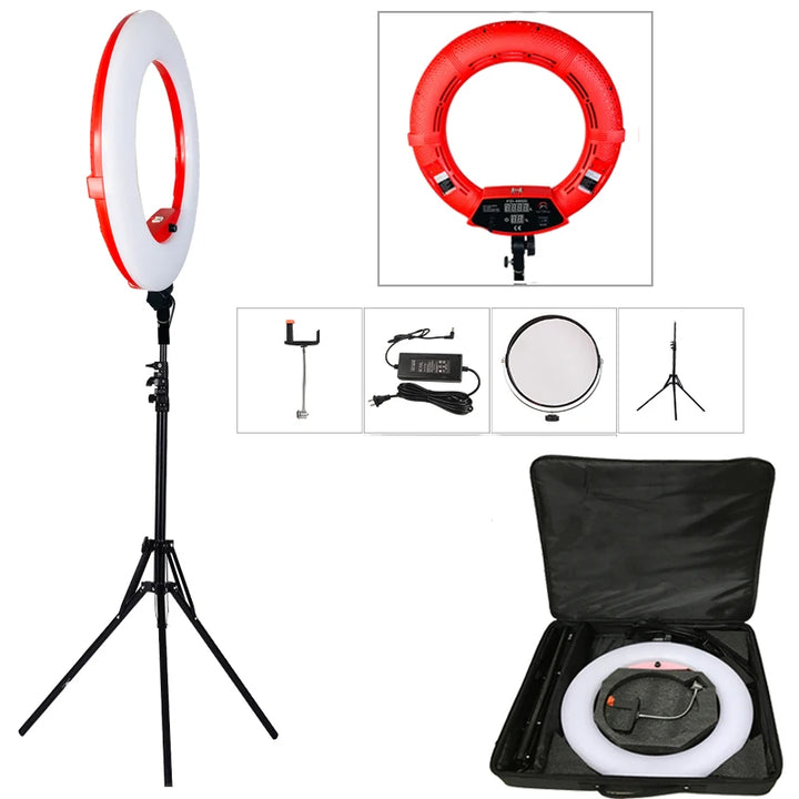 Yidoblo FD-480 18" Dimmable LED Ring lamp Kit 96W LED makeup Tattoos Light Lamp Ring light + stand (2M)+ handbag - Vogue Vista UK
