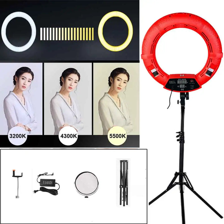 Yidoblo FD-480 18" Dimmable LED Ring lamp Kit 96W LED makeup Tattoos Light Lamp Ring light + stand (2M)+ handbag - Vogue Vista UK