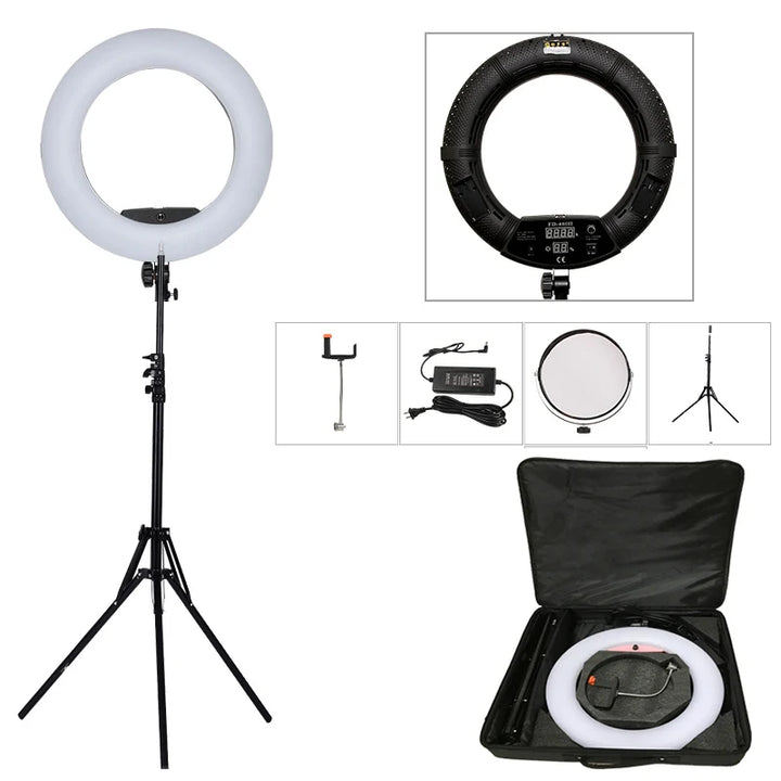 Yidoblo FD-480 18" Dimmable LED Ring lamp Kit 96W LED makeup Tattoos Light Lamp Ring light + stand (2M)+ handbag - Vogue Vista UK