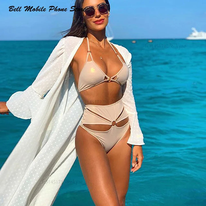 2025 Summer Dot Print White Beach Cover Up Dress Tunic Long Pareos Bikinis Cover Ups Swim Cardigan Cover Up Robe Plage Beachwear - Vogue Vista UK