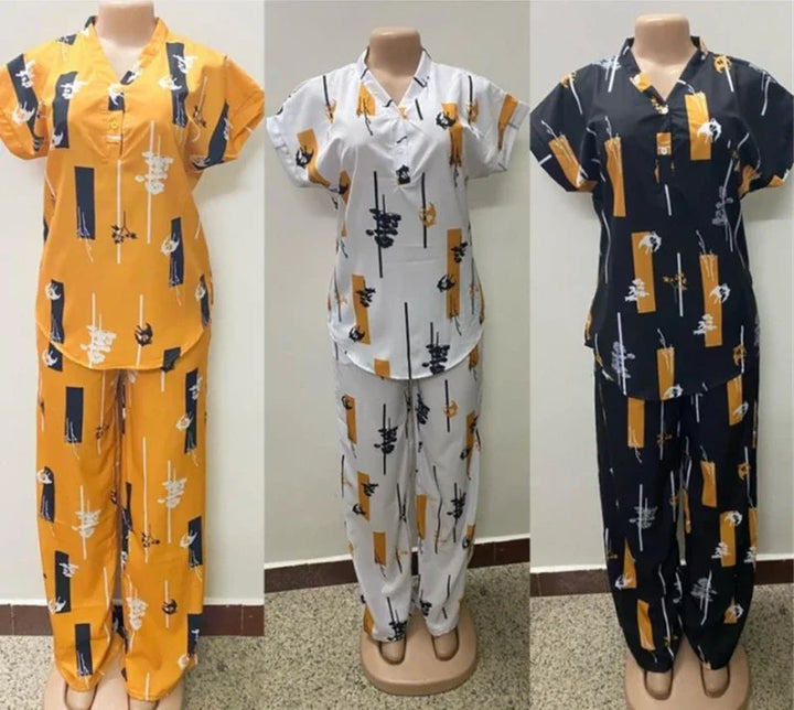 African Fashion Pants Set Women Blouse Straight Trousers Two Piece Set Woman Shirt Tracksuit Set Summer Top Matching Sets - Vogue Vista UK
