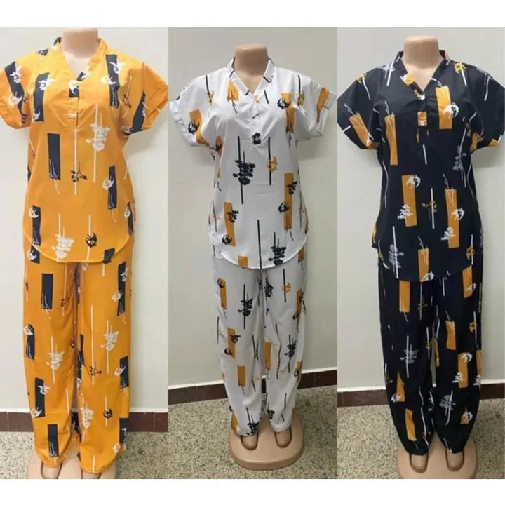African Fashion Pants Set Women Blouse Straight Trousers Two Piece Set Woman Shirt Tracksuit Set Summer Top Matching Sets - Vogue Vista UK