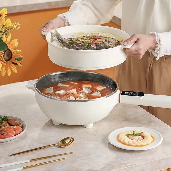 4.5L Multifunctional Electric Frying Pot Smart Electric Cooker Non-stick Frying Pot Large Capacity Electric Hot Pot 1350W - Vogue Vista UK