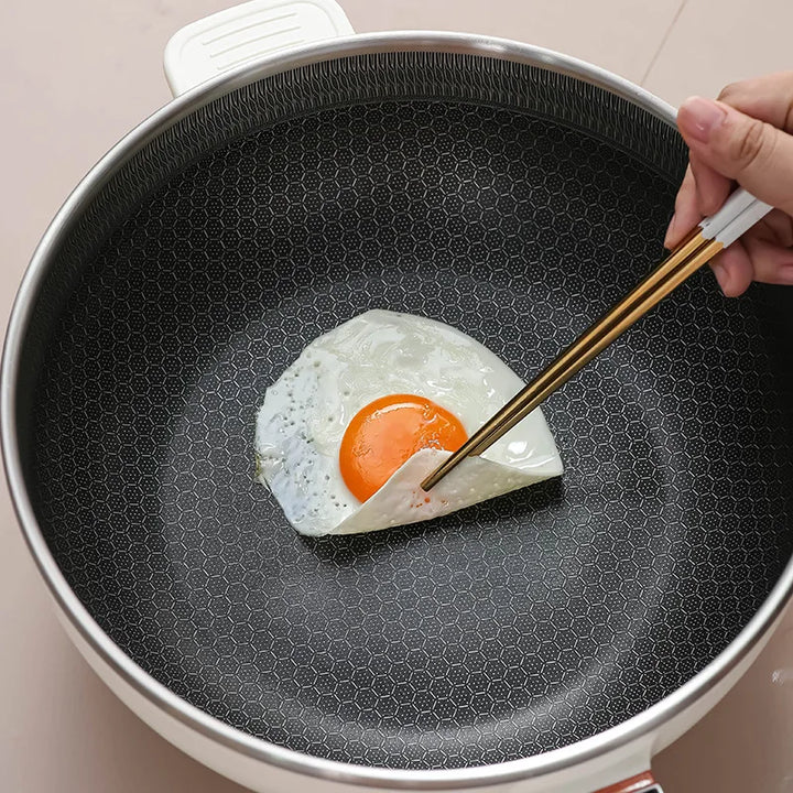 4.5L Multifunctional Electric Frying Pot Smart Electric Cooker Non-stick Frying Pot Large Capacity Electric Hot Pot 1350W - Vogue Vista UK