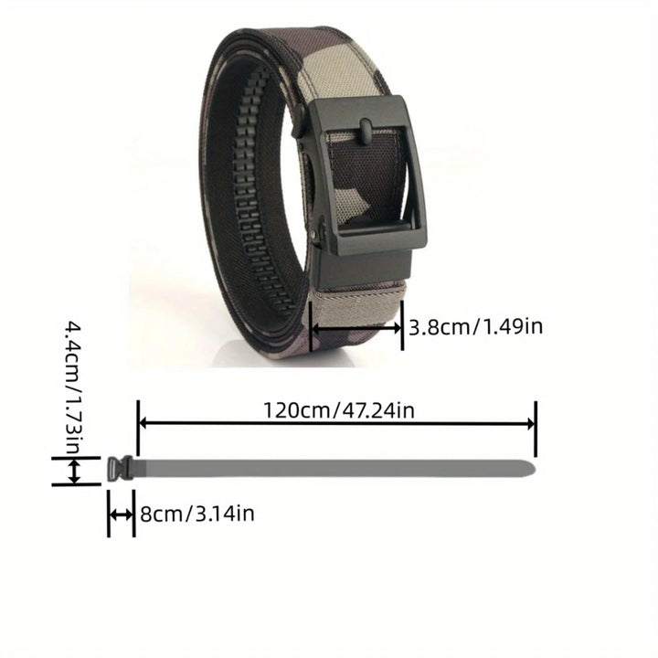 1pc Men's Double Thickened Outdoor Nylon Belt with Automatic Buckle - Multi-functional and Comfortable for Sports and Daily Wear - Vogue Vista UK
