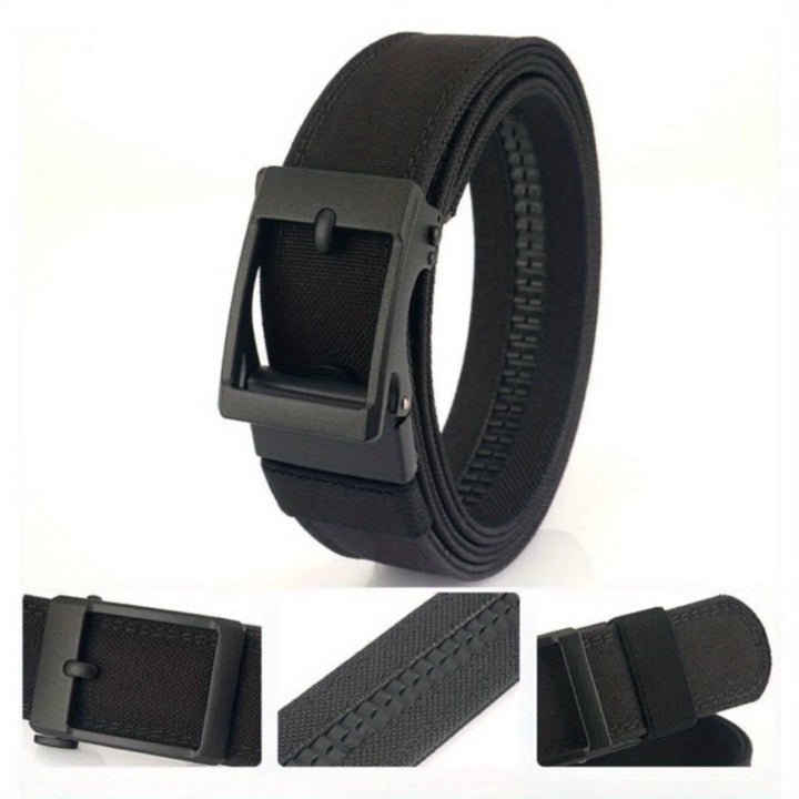 1pc Men's Double Thickened Outdoor Nylon Belt with Automatic Buckle - Multi-functional and Comfortable for Sports and Daily Wear - Vogue Vista UK