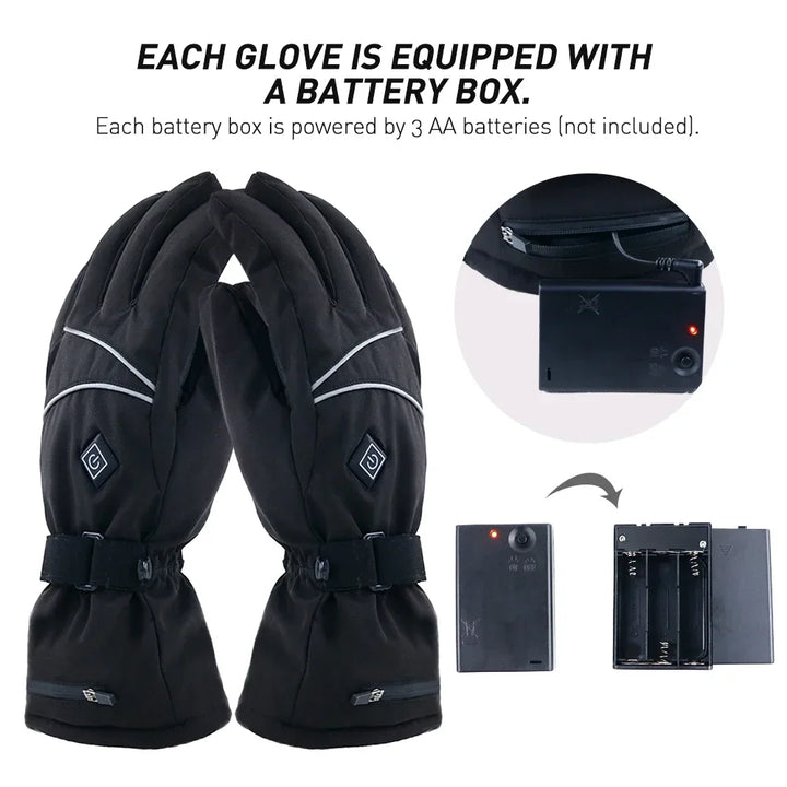Electric Heated Gloves for Men and Women Water-resistant Winter Warm Touchscreen Gloves Outdoor Sport Gloves Mittens for Skiing - Vogue Vista UK