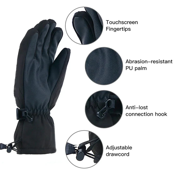 Electric Heated Gloves for Men and Women Water-resistant Winter Warm Touchscreen Gloves Outdoor Sport Gloves Mittens for Skiing - Vogue Vista UK