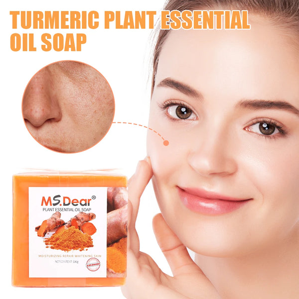 Hand Made Turmeric Soap Body Cleaning Lightening Dark Underarm Leg Body Cleansers Brightening Face Soap Tender Skin Care Beauty - Vogue Vista UK