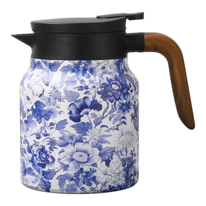 1000ml Vintage Floral Tea Kettle Stainless Steel Mini Hot Coffee Pot Built-in Infuser Tea Separation Water Bottle for Kitchen - Vogue Vista UK